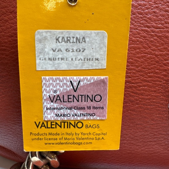 Mario Valentino Karina VA6107 Italian Leather Terracotta Bag NWT Authentic VTG - Picture 7 of 15